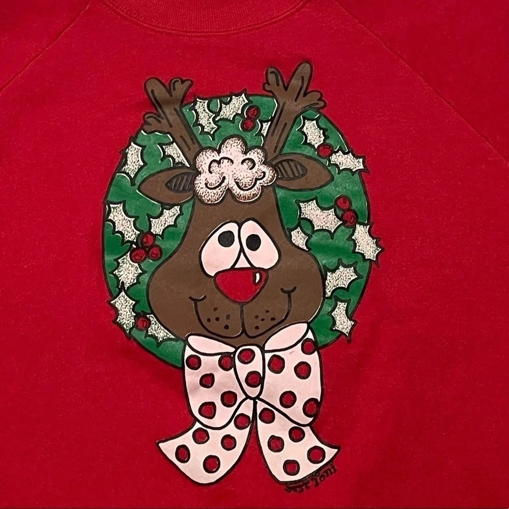 Vintage Rudolph the Red nose Reindeer 1980s Ugly Christmas Sweatshirt